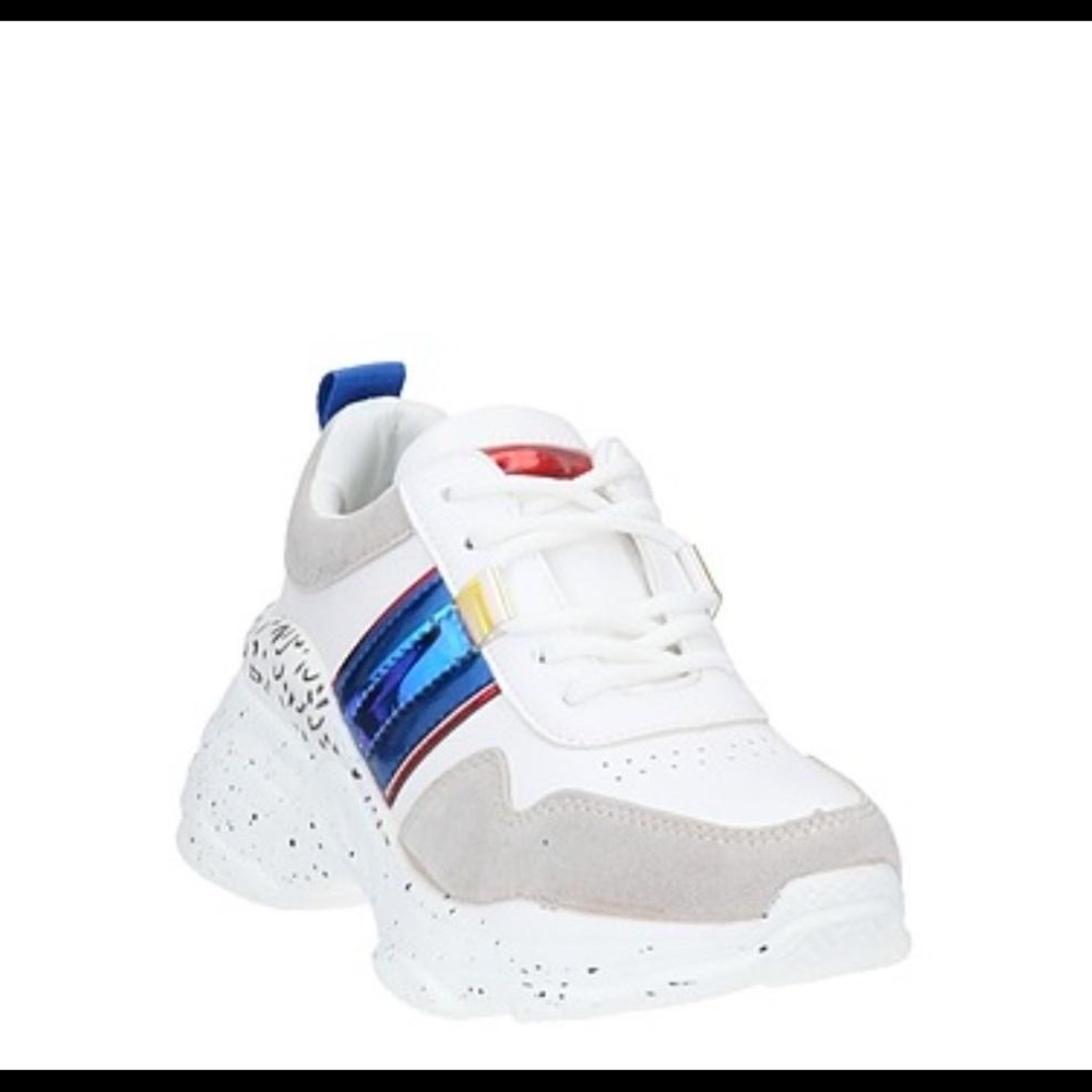 Sexy Women White/Blue Sneakers